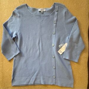 Southern Lady Sky Blue Button-Accent Sweater